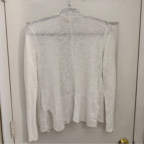 Eileen Fisher System Organic Linen Cotton Blend Cardigan Size Medium White - Picture 2 of 5